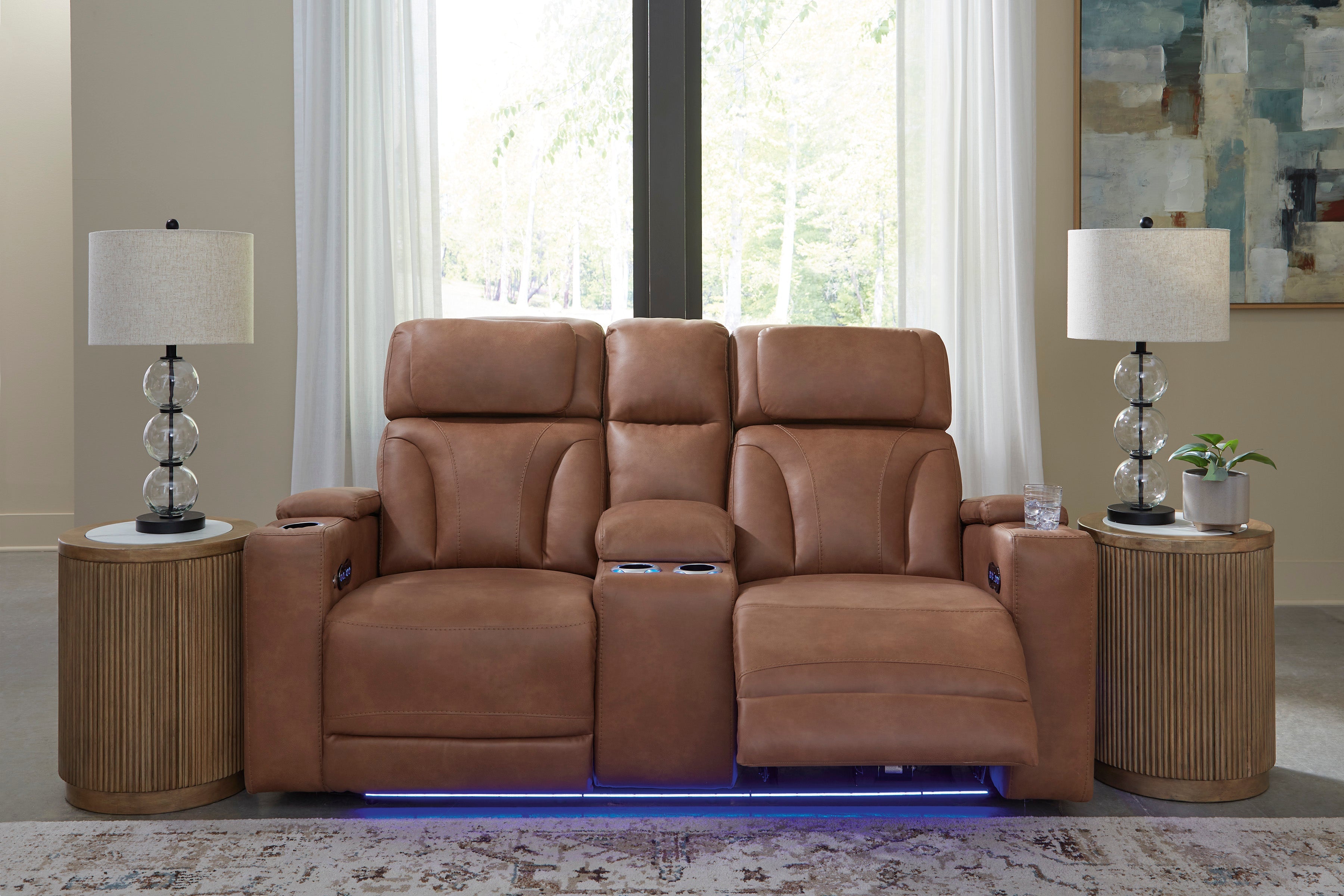 Point Clear Power Reclining Console Loveseat