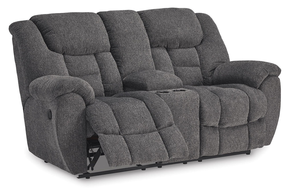 Foreside Reclining Console Loveseat - Fabric
