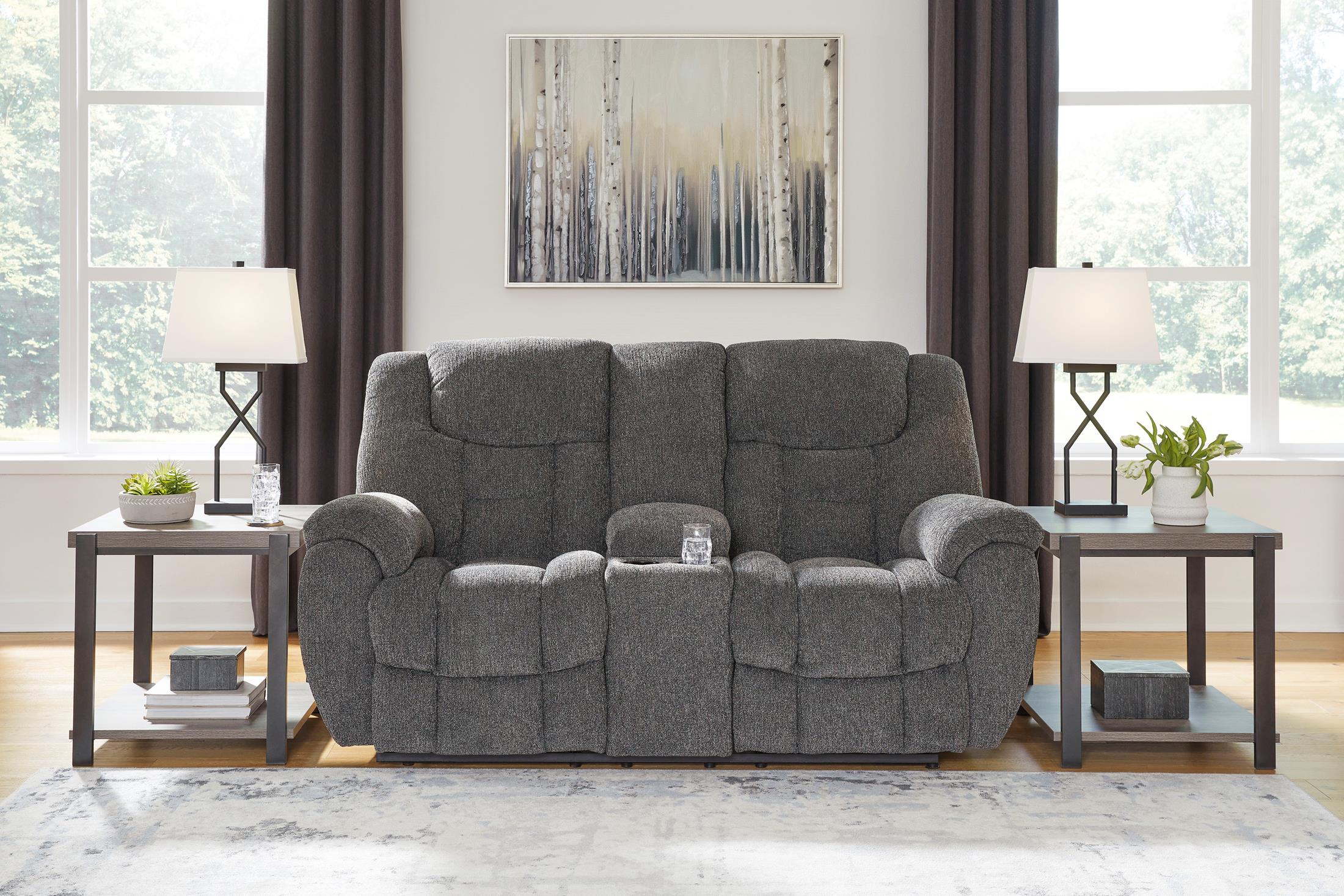 Foreside Reclining Console Loveseat - Fabric
