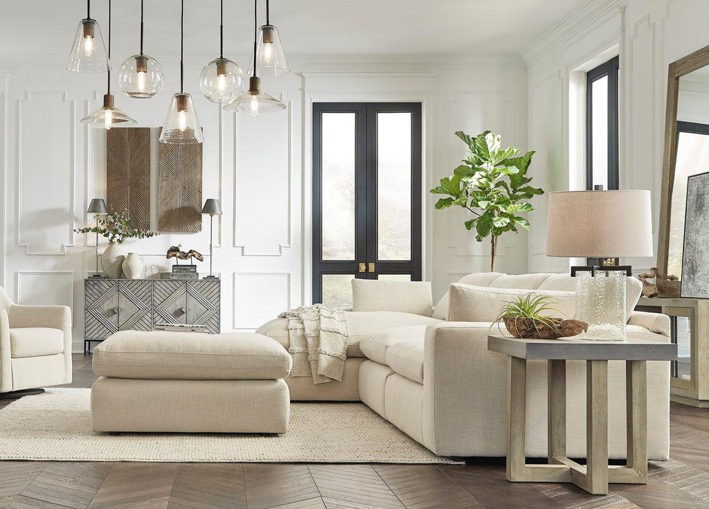 Elyza Oversized Accent Ottoman - Fabric