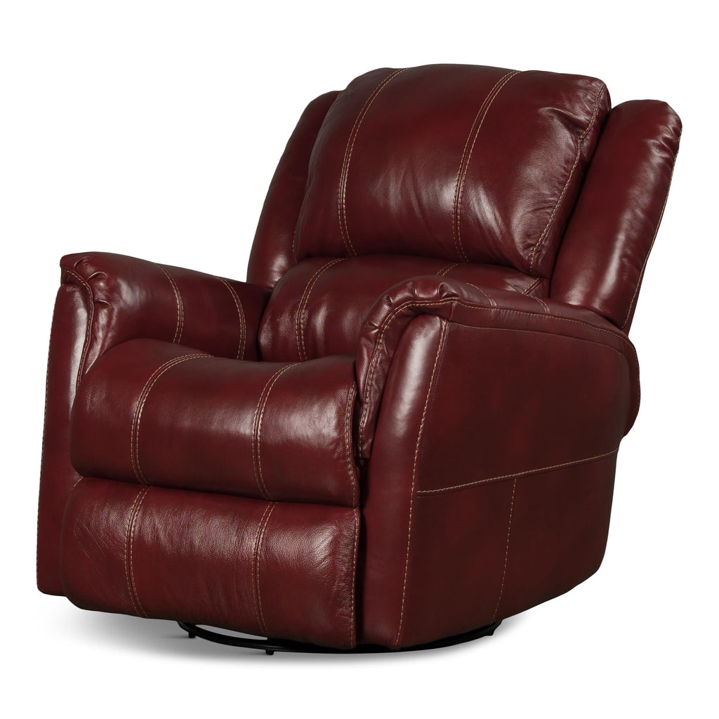 Delia Leather Swivel Glider Rocker Recliner - Power