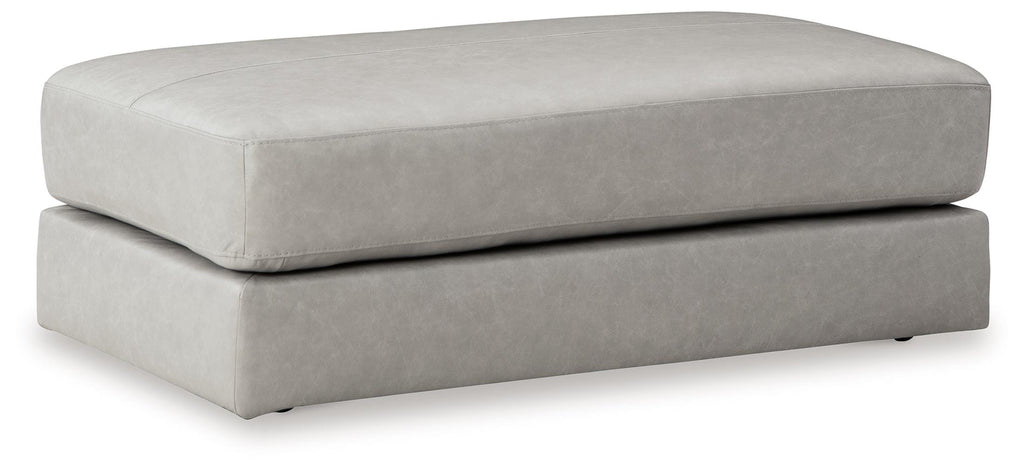 Amiata Oversized Leather Accent Ottoman - Fabric