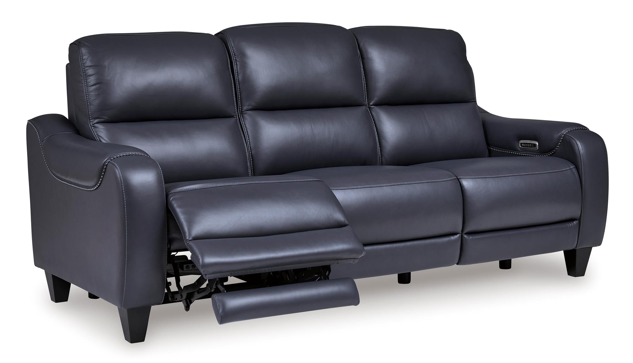 Mercomatic Leather Power Reclining Sofa - Ocean