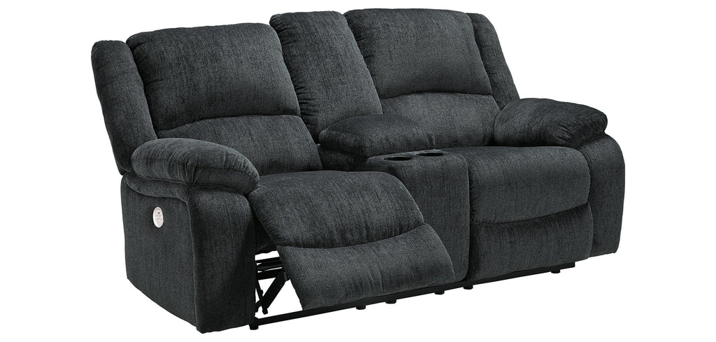 Draycoll Power Reclining Loveseat with Console - Fabric
