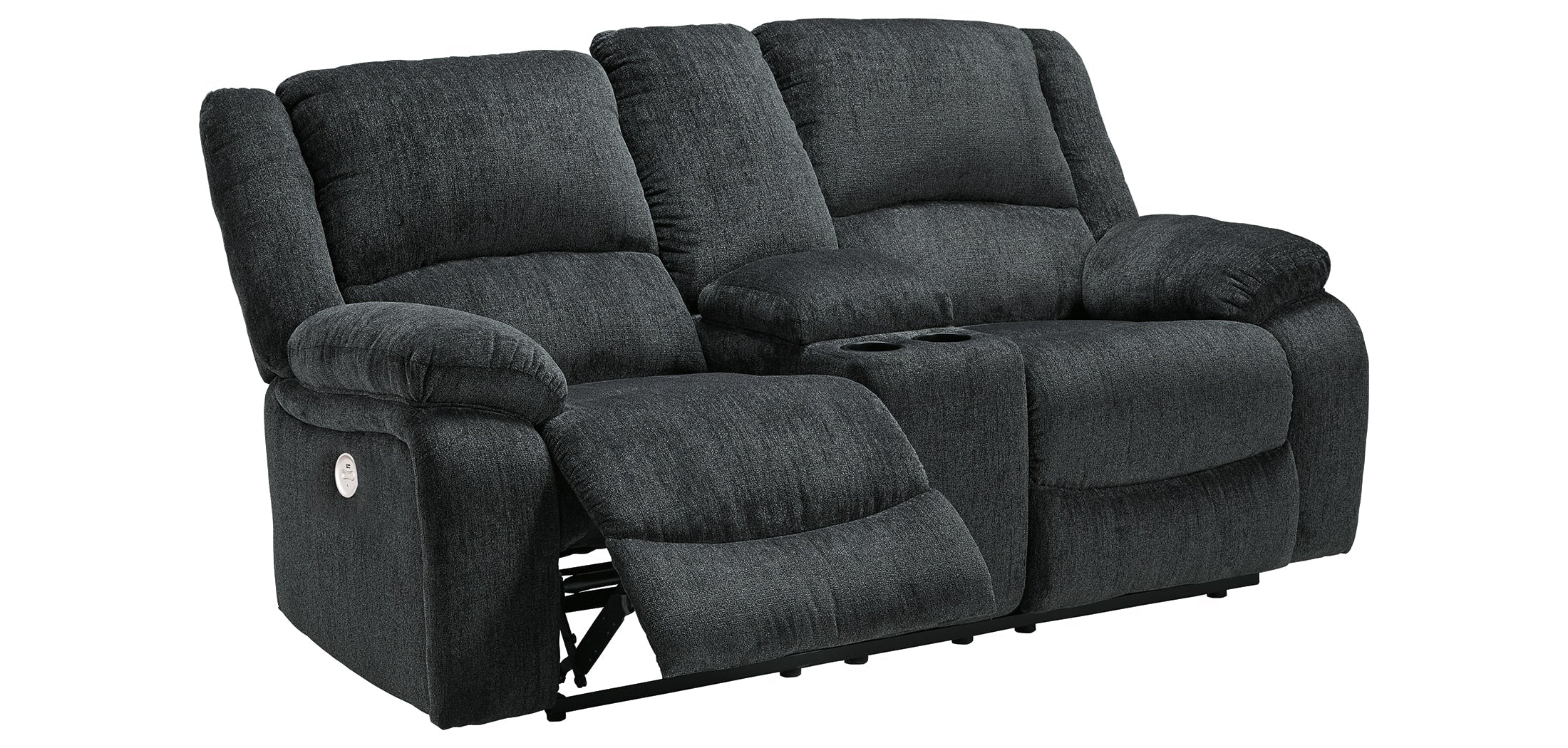 Draycoll Power Reclining Loveseat with Console - Fabric