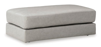 Amiata Oversized Leather Accent Ottoman - Fabric