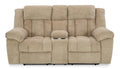 Tip-Off Power Reclining Console Loveseat - Wheat