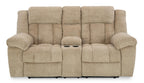 Tip-Off Power Reclining Console Loveseat - Wheat