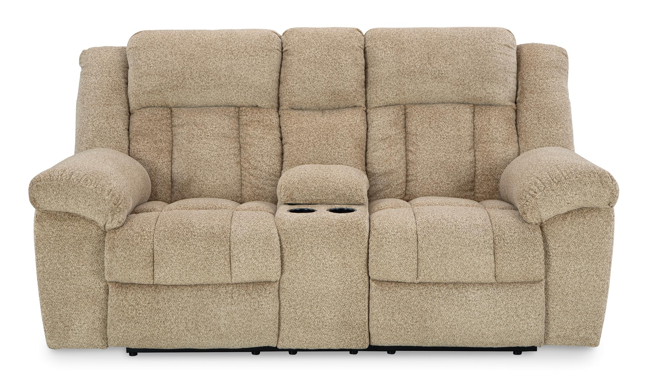 Tip-Off Power Reclining Console Loveseat - Wheat