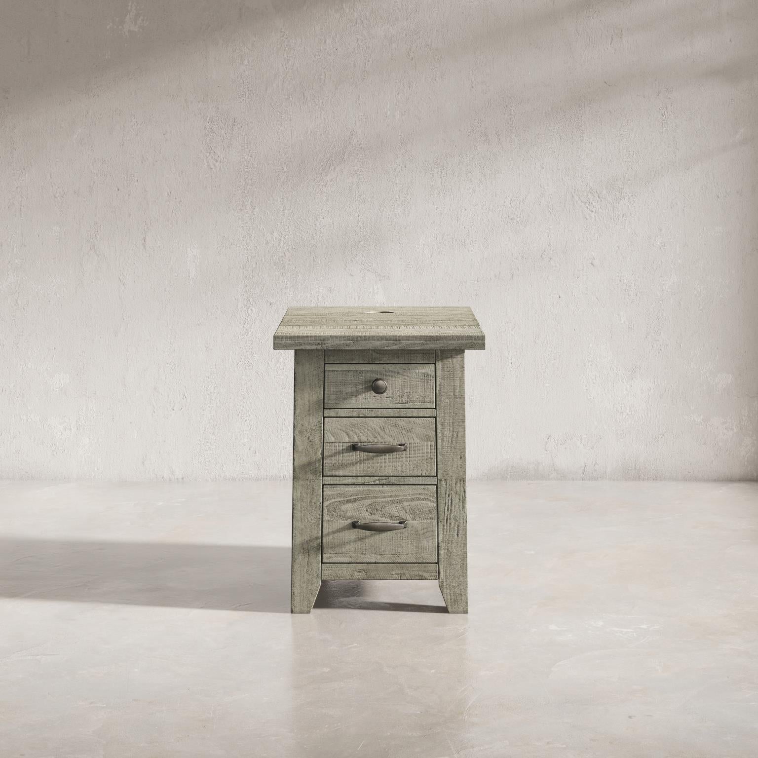 Driftwood Power Chairside End Table - Indoor