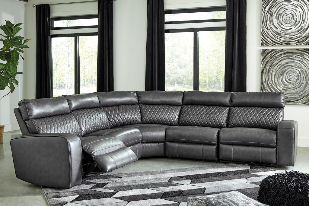 Samperstone 5-Piece Power Reclining Modular Sectional