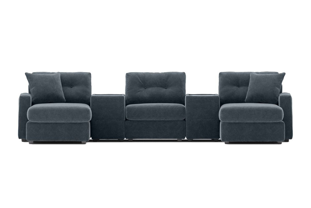 Modular One 5-Piece Theater Sectional with E-Console - Navy