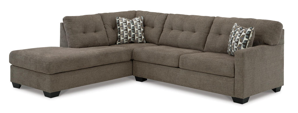 Mahoney 2-Piece Chocolate Sleeper Sectional with Chaise - Left-Facing