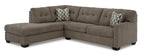 Mahoney 2-Piece Chocolate Sleeper Sectional with Chaise - Left-Facing