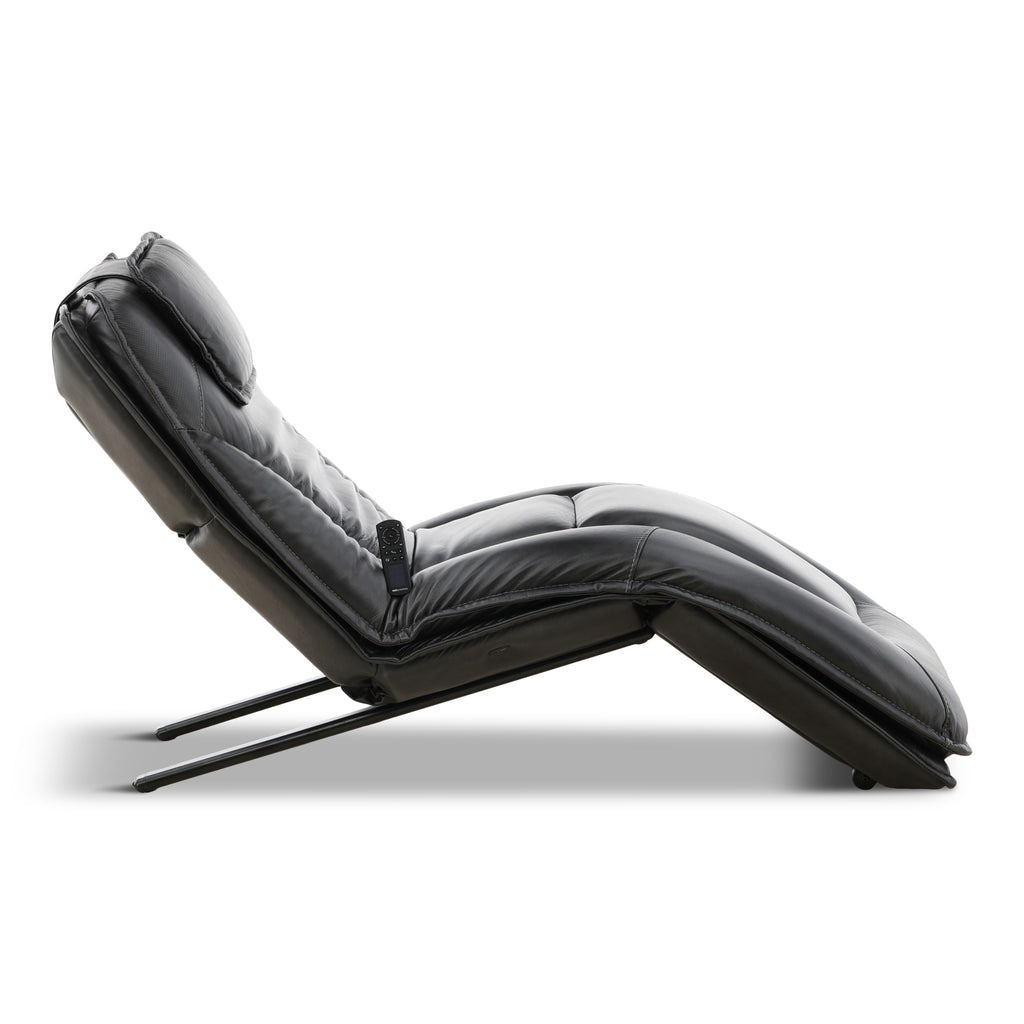 Infinity Lounger Leather Power Reclining Chaise with Audio - Decor