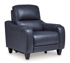 Mercomatic Leather Power Recliner - Ocean