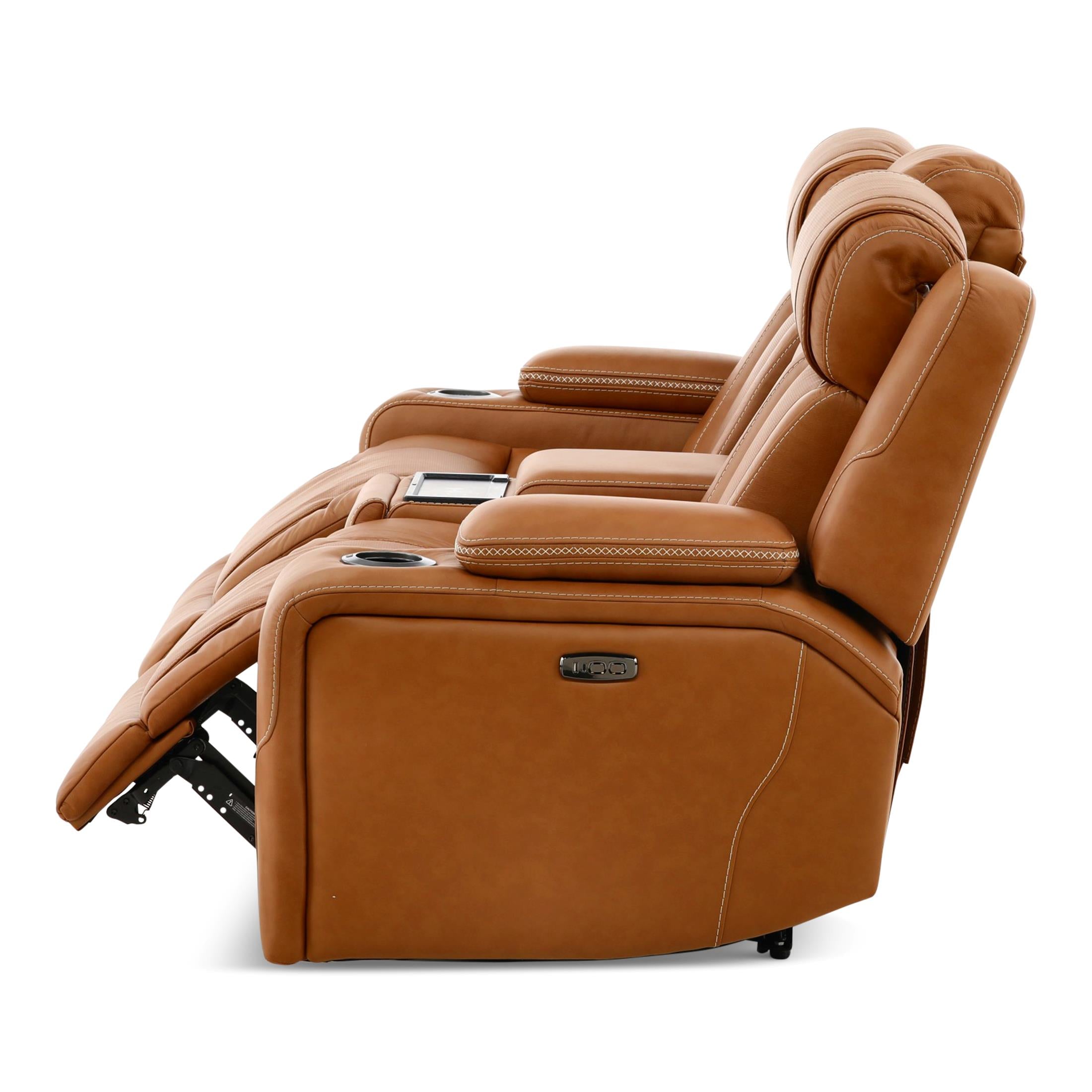 Denver Power Console Loveseat - Leather