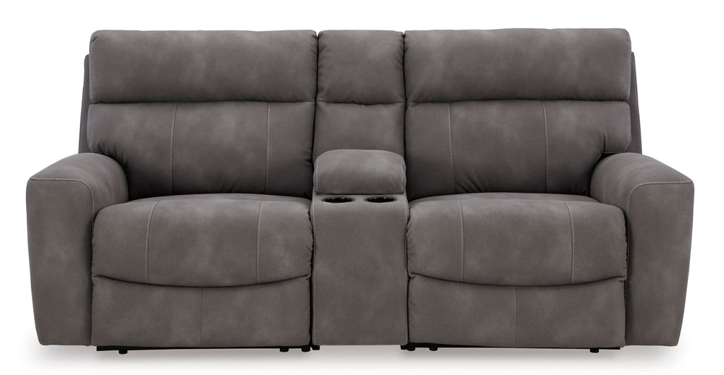 Next-Gen DuraPella 3-Piece Power Reclining Sectional Loveseat with Console