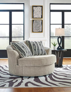 Calnita Oversized Swivel Accent Chair - Fabric