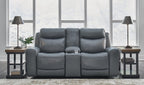 Mindanao Power Reclining Loveseat with Console - Leather