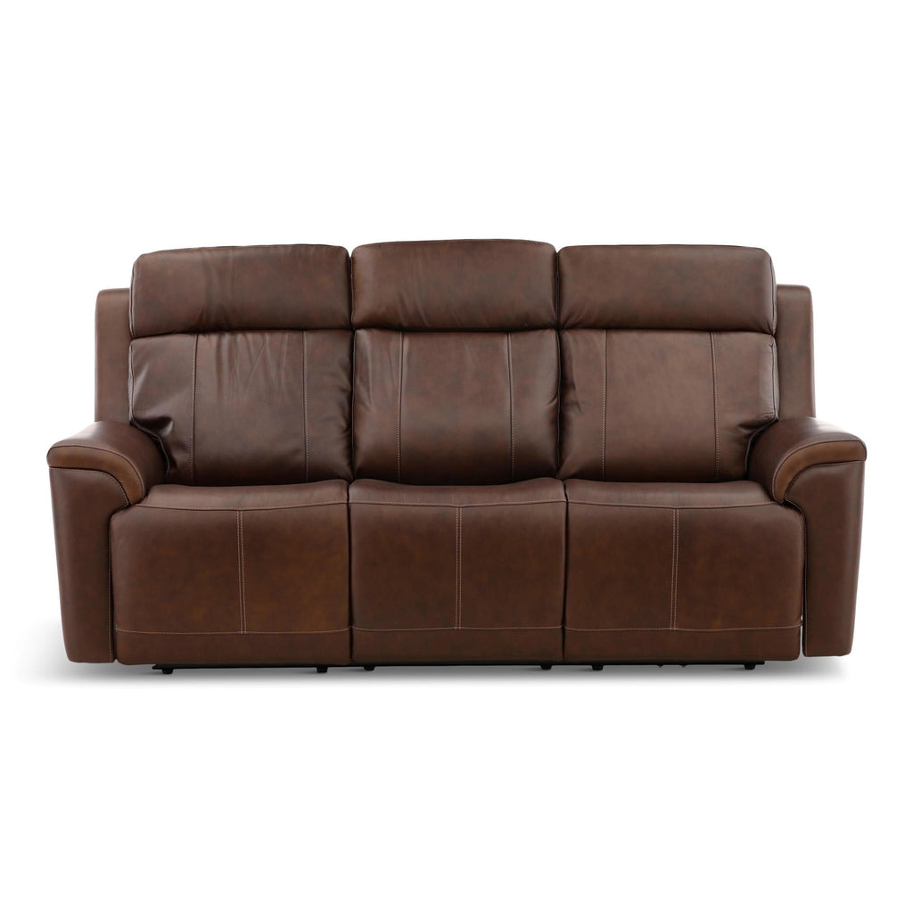 Adrian Leather Power Sofa with Drop Down Table - Dining Table