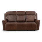 Adrian Leather Power Sofa with Drop Down Table - Dining Table