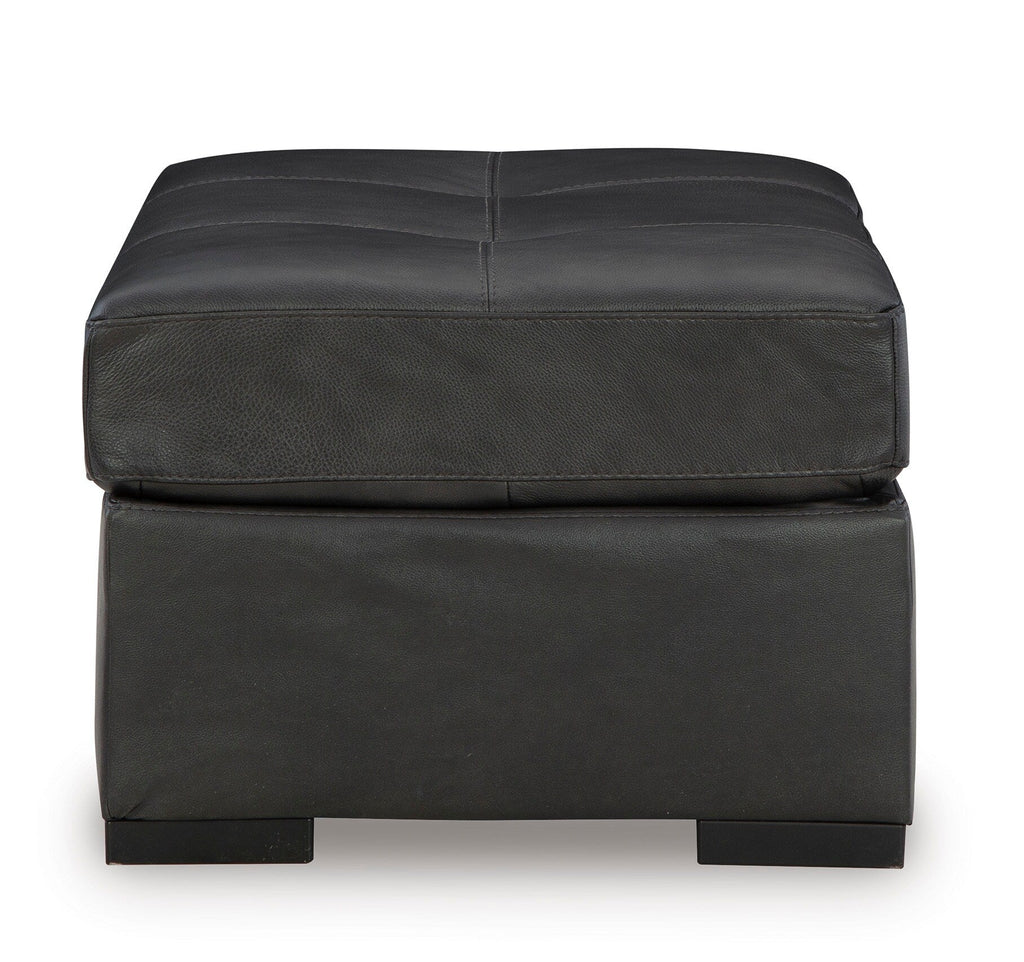 Brindley Pier Leather Oversized Accent Ottoman - Fabric
