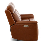 Adrian Leather Power Sofa with Drop Down Table - Dining Table