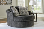 Biddeford Oversized Swivel Accent Chair - Fabric