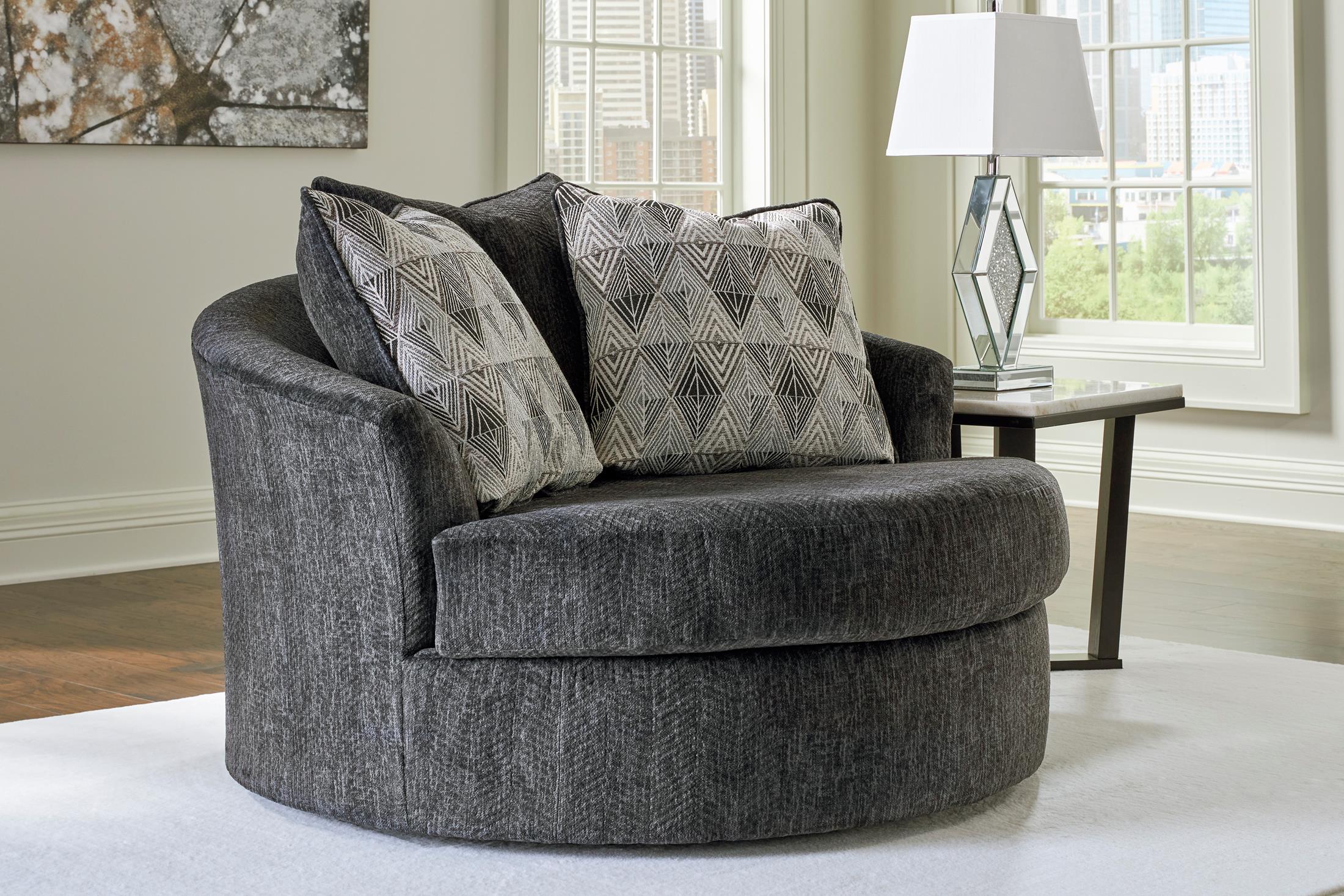 Biddeford Oversized Swivel Accent Chair - Fabric