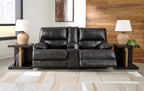 Mountainous Leather Power Reclining Console Loveseat - Eclipse