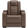 High Impact Leather Power Recliner - Reclining