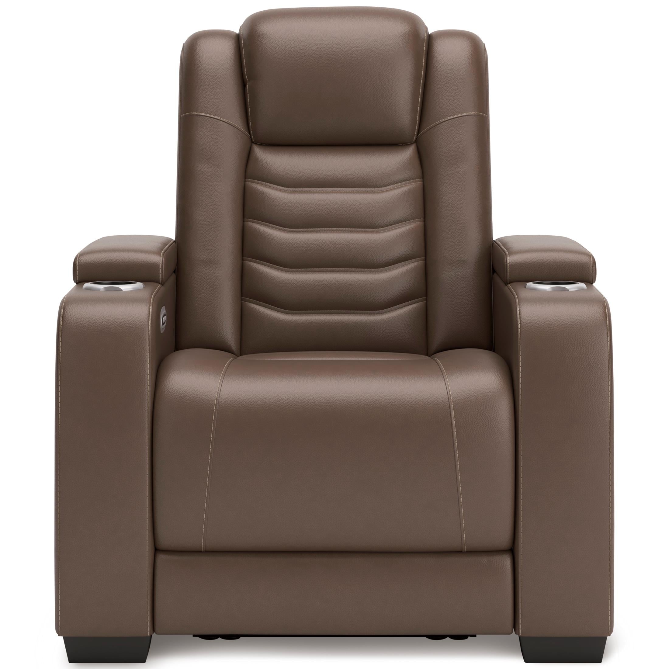 High Impact Leather Power Recliner - Reclining