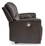 Boxmere Leather Power Reclining Console Loveseat - Fabric