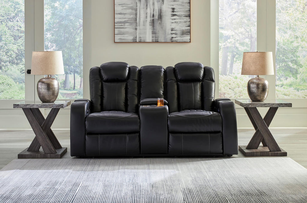 Caveman Den Power Reclining Loveseat with Console - Fabric