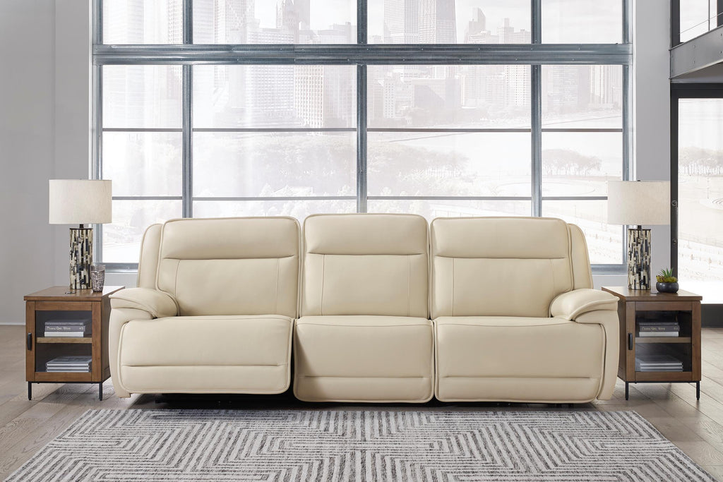 Double Deal 3-Piece Leather Power Reclining Sofa - Set