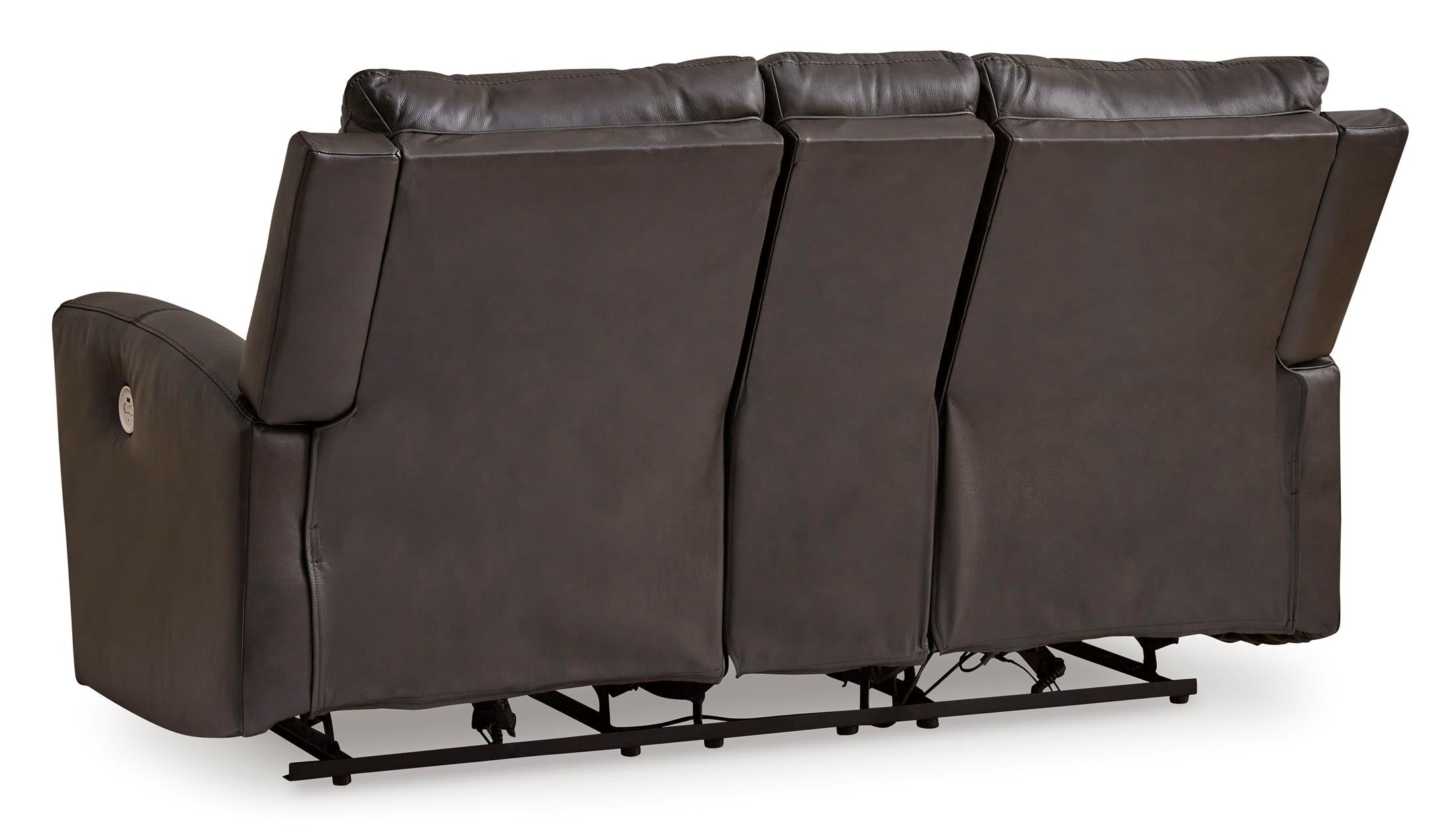 Boxmere Leather Power Reclining Console Loveseat - Fabric