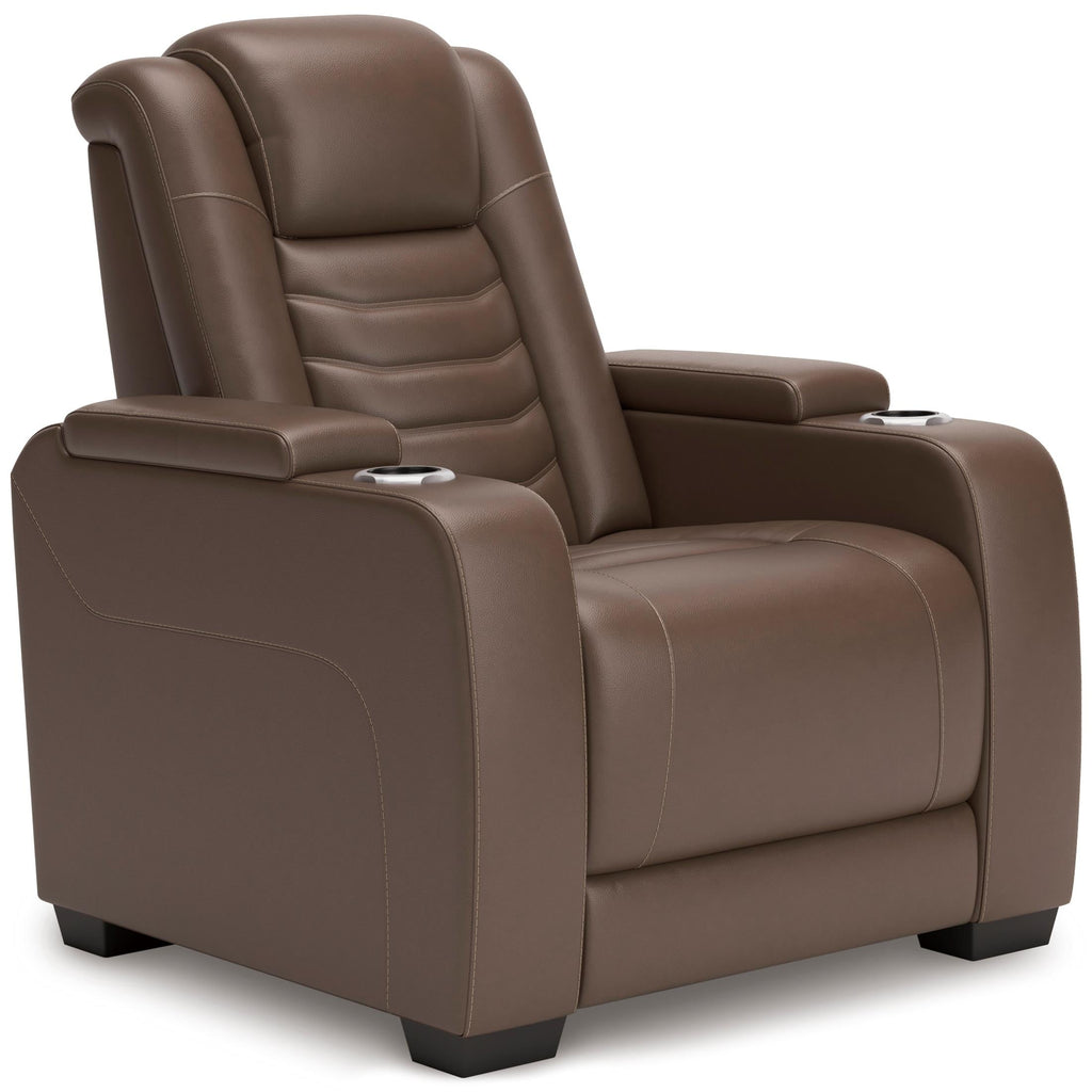 High Impact Leather Power Recliner - Reclining