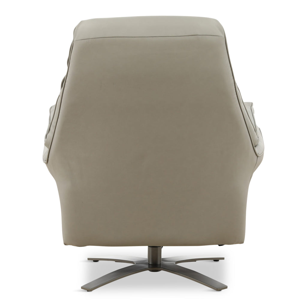 Cayman Leather Power Swivel Chair with Ottoman - Reclining