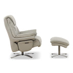 Cayman Leather Power Swivel Chair with Ottoman - Reclining