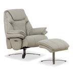 Cayman Leather Power Swivel Chair with Ottoman - Reclining