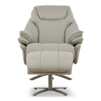 Cayman Leather Power Swivel Chair with Ottoman - Reclining