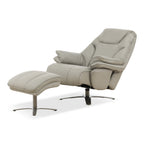 Cayman Leather Power Swivel Chair with Ottoman - Reclining