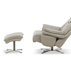 Cayman Leather Power Swivel Chair with Ottoman - Reclining