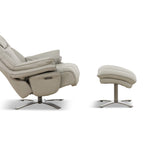 Cayman Leather Power Swivel Chair with Ottoman - Reclining