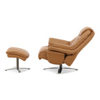 Cayman Leather Power Swivel Chair with Ottoman - Reclining