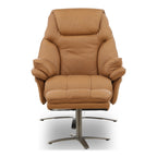 Cayman Leather Power Swivel Chair with Ottoman - Reclining