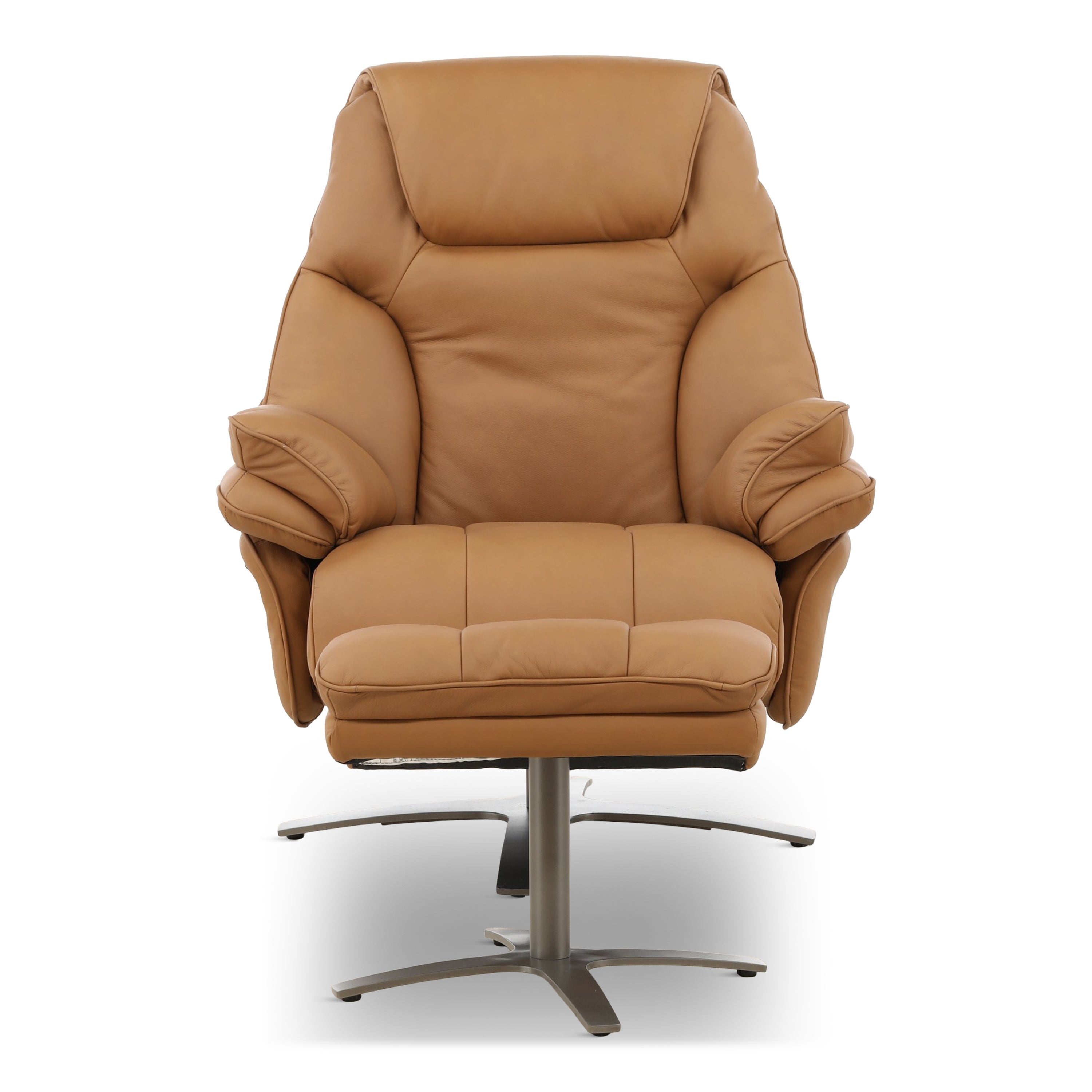 Cayman Leather Power Swivel Chair with Ottoman
