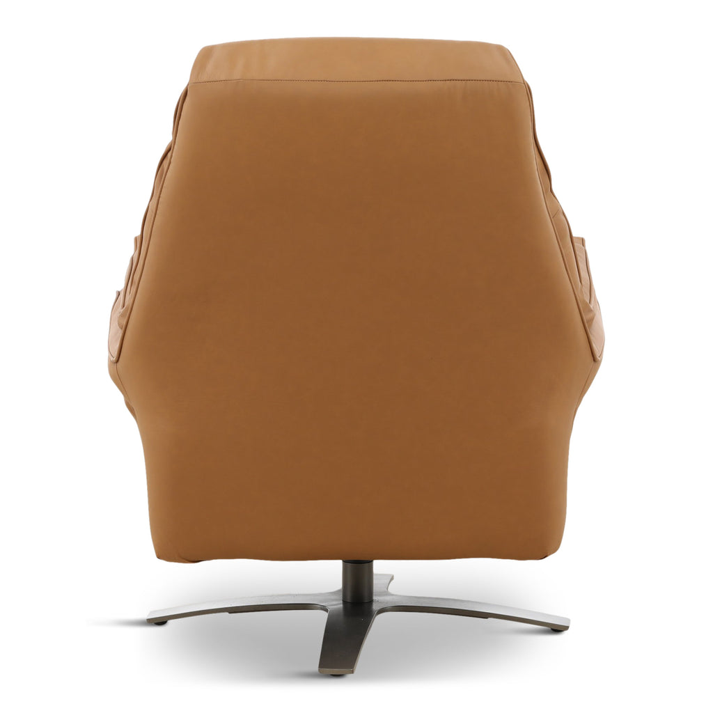 Cayman Leather Power Swivel Chair with Ottoman - Reclining