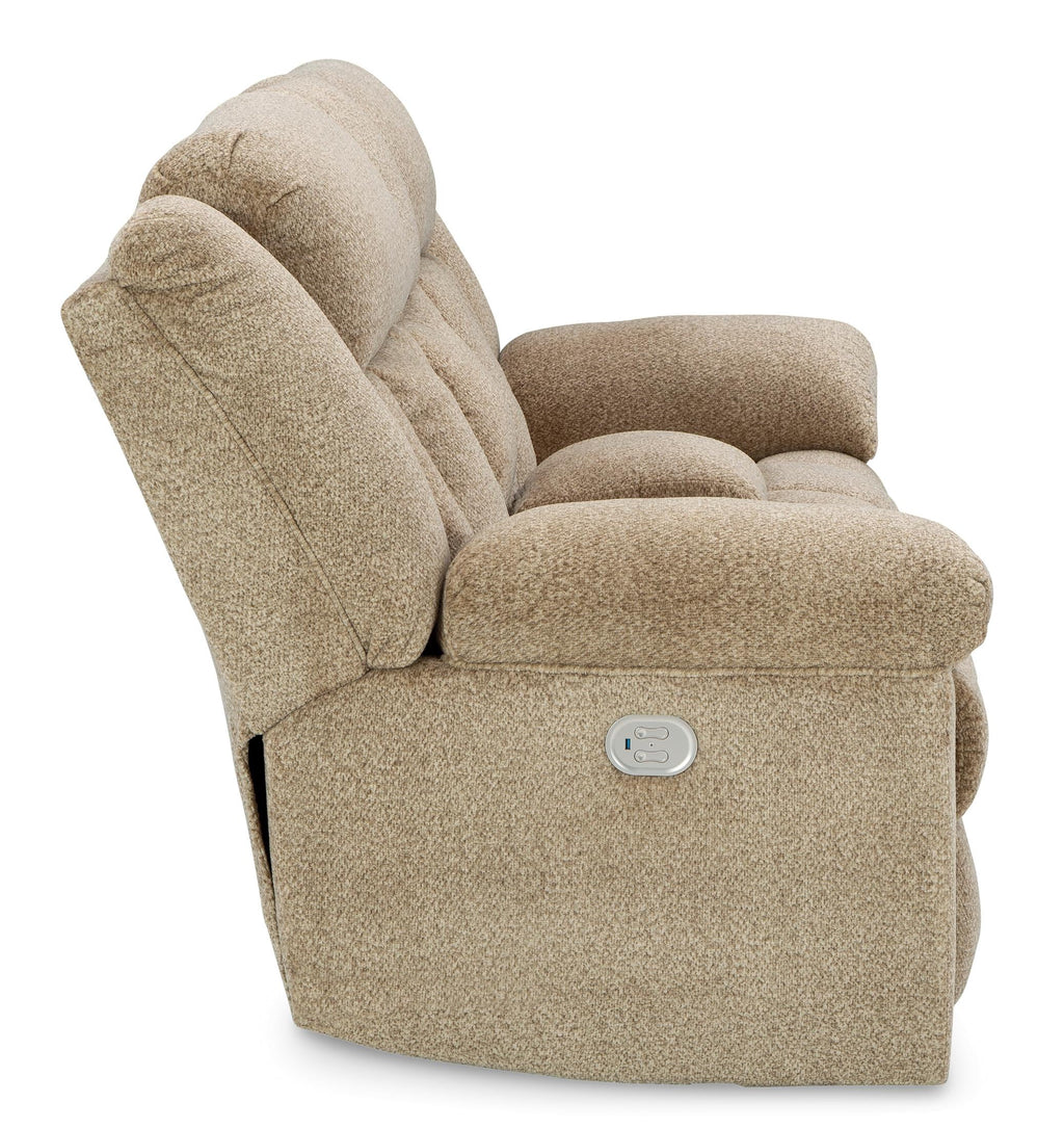 Tip-Off Power Reclining Console Loveseat - Wheat